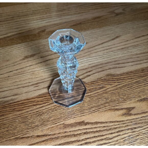 Fostoria American Elegant Glass Taper Candle Holder 6.25" Tall Vintage Crystal - Picture 7 of 8